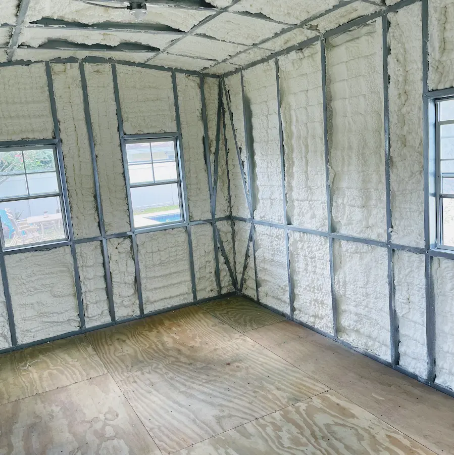 Closed-cell spray foam insulation applied to wall cavities in a residential project in Fort Wright